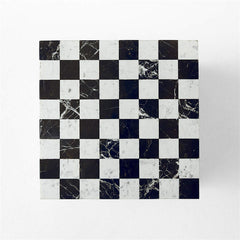 Unique Design Natural Stone End Table Square Black And White Marble Game Side Table For Living Room