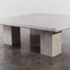 Durable Natural Stone Rectangle Carrara White Marble Coffee Table For Living Room