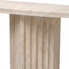 Modern Architectural Entrance Foyer Marble Table Italian Super White Travertine Hallway Console Table