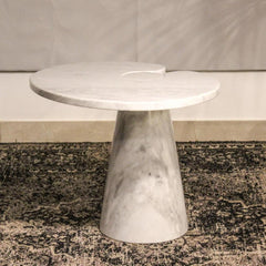 Italian White Marble Eros Series Side Table for Living Room Luxury Carrara Coffee Tables