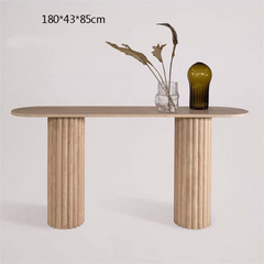 Modern Decorative Freestanding Rectangular Entryway Table Natural Marble Narrow Long Console Table