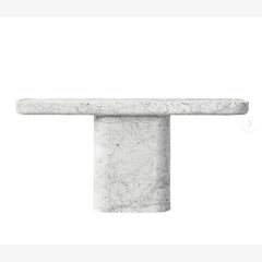 Baroque Style Natural Stone Entryway Table Rectangular Hallway Italian Travertine Plinth Console Table