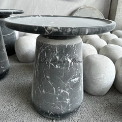 Medium Marble Altana Side Table Travertine Black Marble Altana Small Medium Large Side Tables