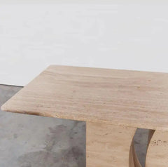 Luxury Stone Furniture for Dining Room Sculptural Travertine 6 Seater Dining Table