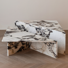 Triangle Coffee Table set of 2 Calacatta Viola coffee table quality low price good price small table coffee