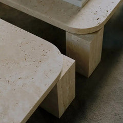 Factory Directly Sale Atlas coffee table 60 x 60 cm unfilled travertine Coffee Table