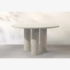 Hot selling good price modern coffee table white marble terzo round marble dining table with tri Cylinder base