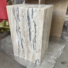 Modern Strip Veins Multicolor Onyx Plinths Pedestal Stand Display Transparent Onyx Marble Plinth Table