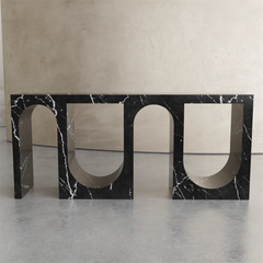 Advanced Customization Marble Entrance Side Table Arch Design Rosso Levanto Red Marble Console Table