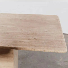 Luxury Stone Furniture for Dining Room Sculptural Travertine 6 Seater Dining Table