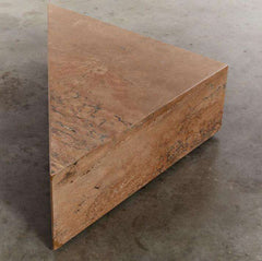 Classic design wholesale price two piece split stone triangular occasional red travertine coffee tables