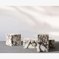 The industry wholesale price corner side table Calacatta Viola Marble Plinth Block Tall End Table