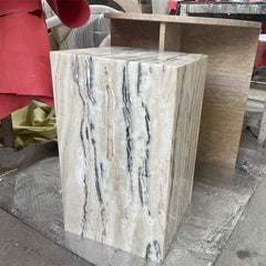 Modern Strip Veins Multicolor Onyx Plinths Pedestal Stand Display Transparent Onyx Marble Plinth Table