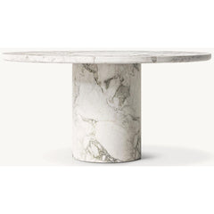 Luxury Round Dining Table Arabescato Marble Travertine Console Table Natural Stone Furniture