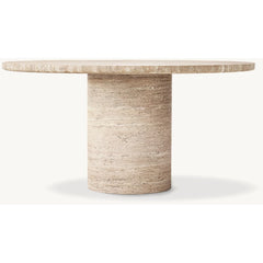 Luxury Round Dining Table Arabescato Marble Travertine Console Table Natural Stone Furniture