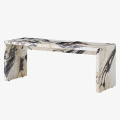 Luxury Marble Living Furniture Custom Calacatta Viola Stone Plinth Bridge Table Console Table