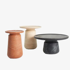 Medium Marble Altana Side Table Travertine Black Marble Altana Small Medium Large Side Tables