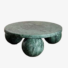 Luxury Living Room Furniture Stone Furniture Marble Center Table with Spherical Base Coffee Tables