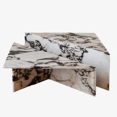 Triangle Coffee Table set of 2 Calacatta Viola coffee table quality low price good price small table coffee