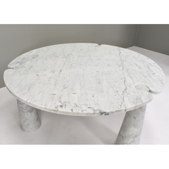 Modern Simple Natural White Round Furniture Stone Marble Block Coffee Table